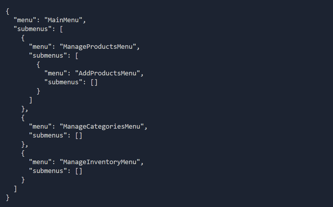 The composite pattern allows you to implement methods to visualize the program workflow at runtime. You could get fancy and also show actions that the user could perform at each level.
