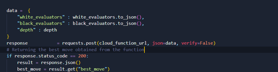 The server code does not contain any CPU-bound tasks. The minimax 'inference' was replaced by sending a network request and waiting for it.